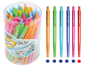 ปากกาลูกลื่น บิค บียูทรีพลัส 0.5 (หมึก แดง – ราคา 8 /ด้าม)