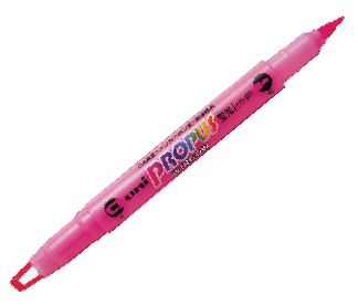 ปากกาเน้นข้อความ ยูนิ โปรพลัส 102T สีชมพู
