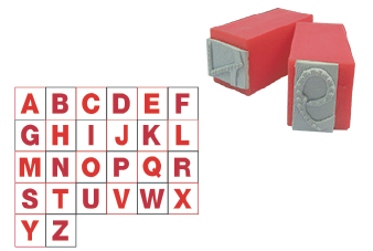 ตรายางตัวอักษร A-Z Hero แบบทึบ 1 ซม.