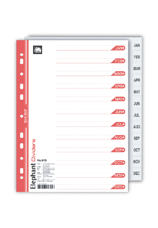 อินเด็กซ์ ตราช้าง รุ่น 920 Jan-Dec สีเทา พลาสติก PP A4