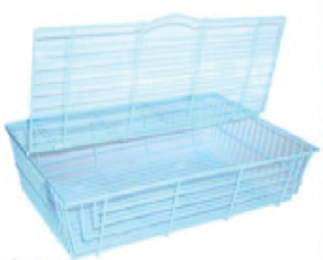 ตะกร้าลวดชุบสี โรบิน No.300 มีฝาปิด ขนาด 24x39x8 ซม. คละสี