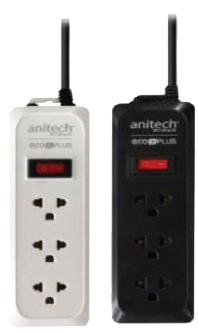 รางปลั๊กไฟ Anitech H-115 รุ่น H-115BK